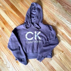 Calvin Klein brown cropped hoodie